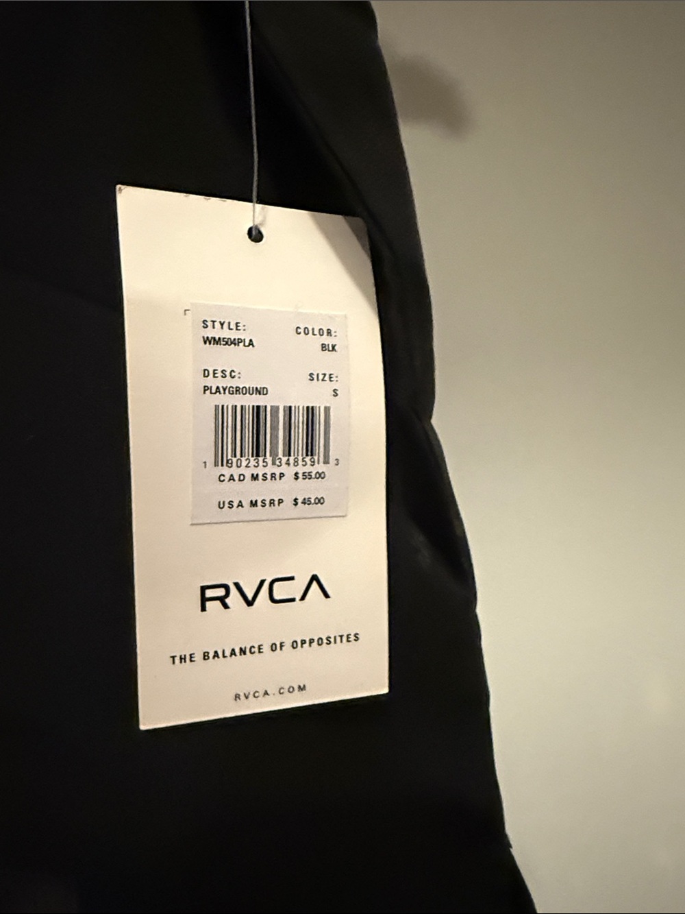 RVCA Black Lightweight Sleeveless Tank Top NWT - Picture 4 of 4